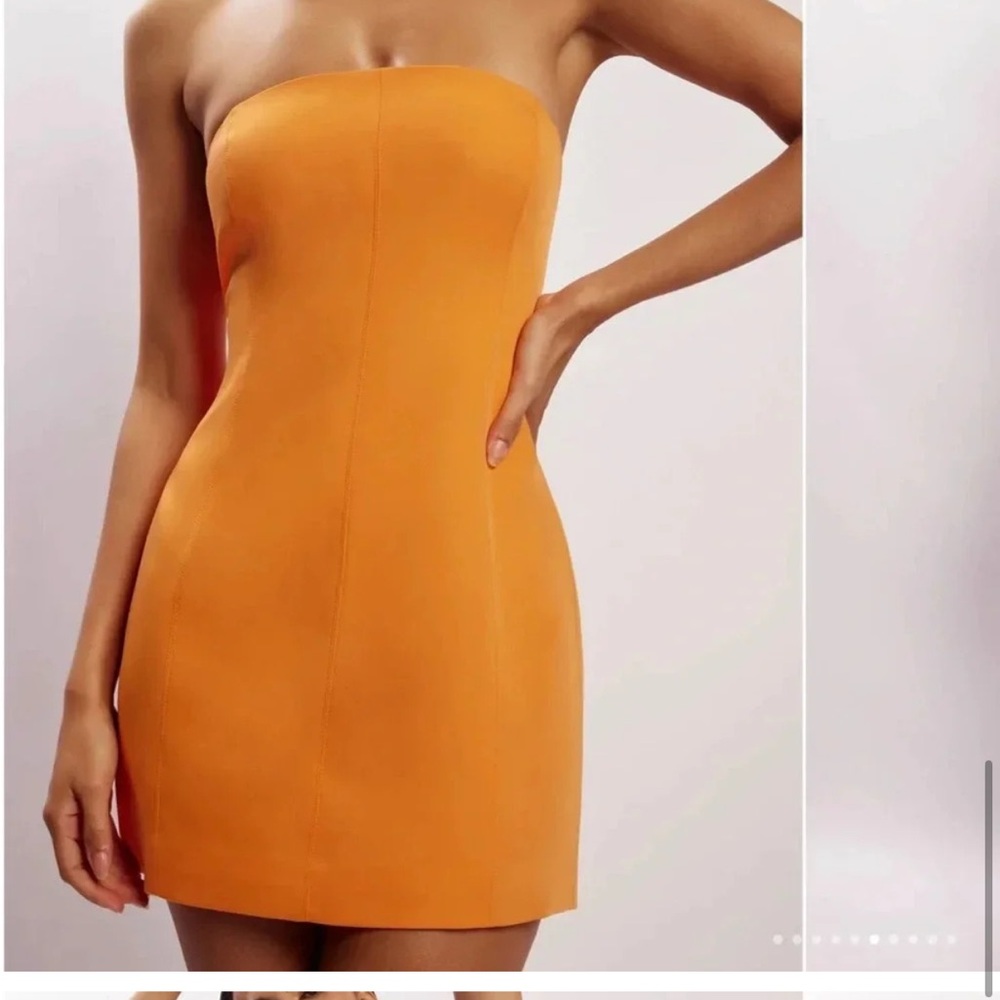 Meshki Orange Strapless Dress